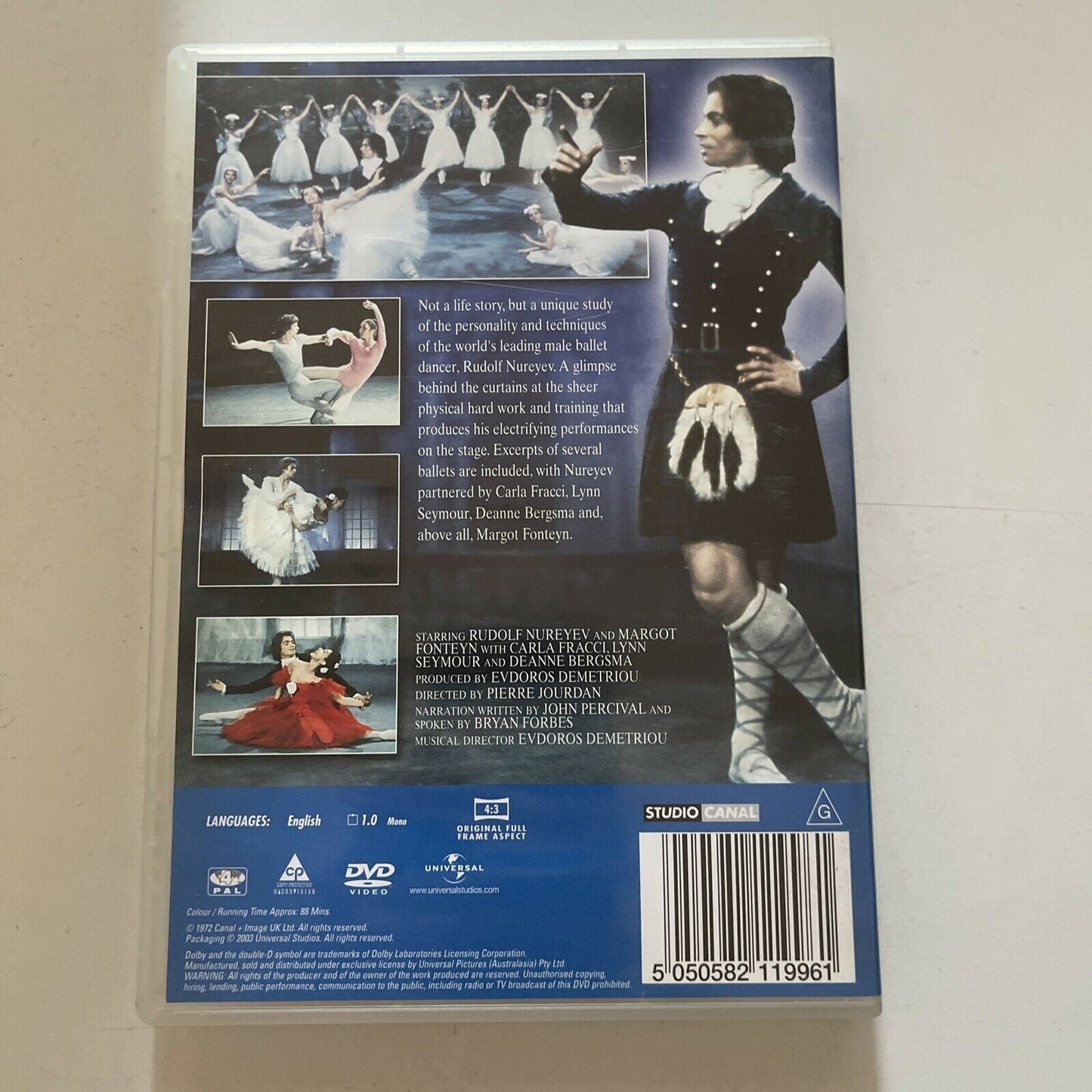 I Am A Dancer (DVD, 1972) Rudolf Nureyev, Margot Fonteyn. Region 4