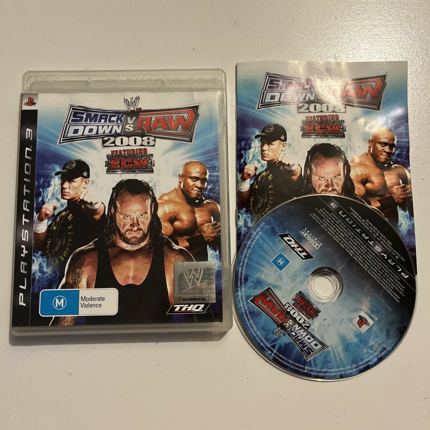 WWE: Smack Down vs Raw 2008 - Sony Playstation 3 PS3 With Manual