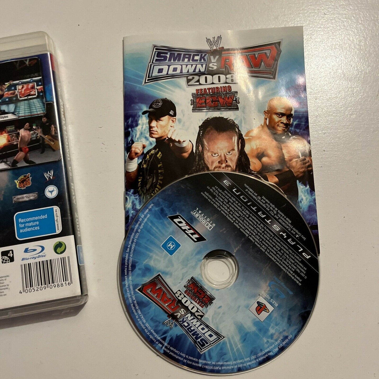 WWE: Smack Down vs Raw 2008 - Sony Playstation 3 PS3 With Manual