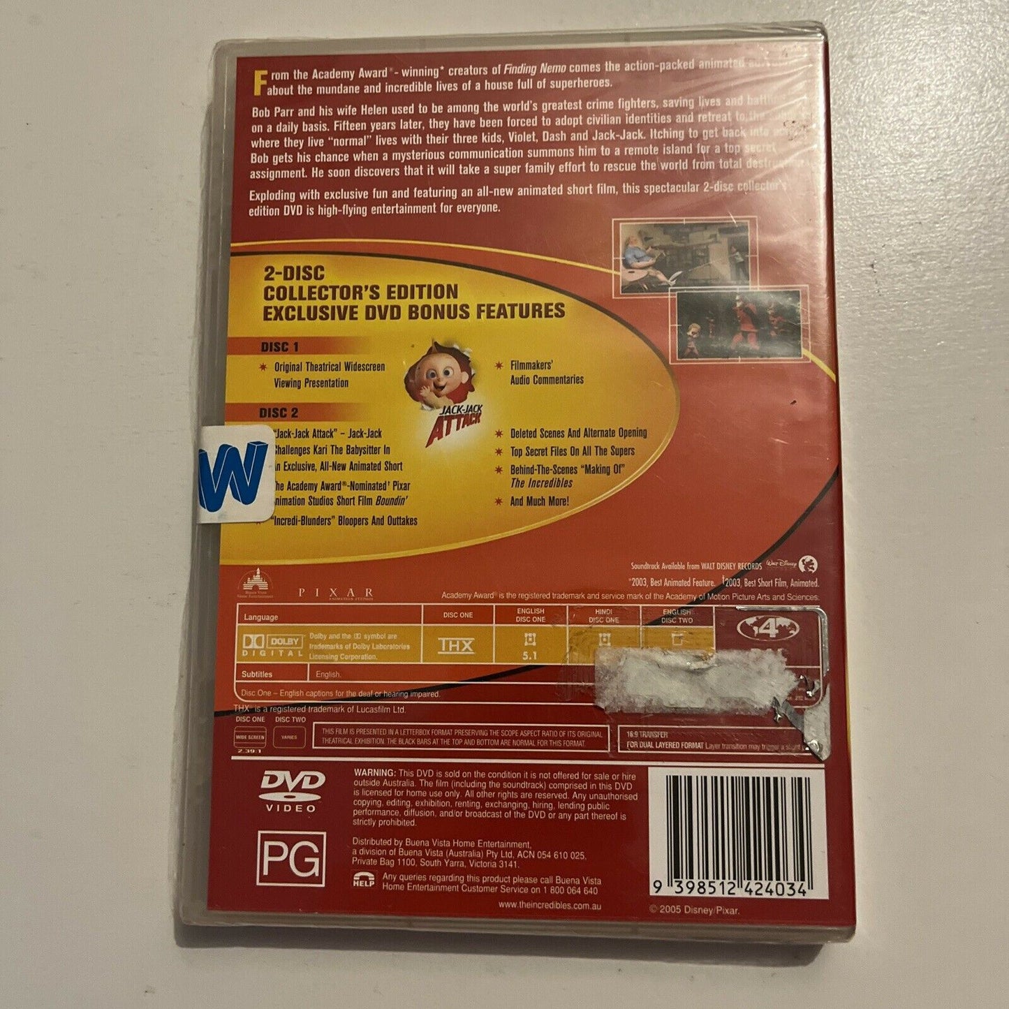 *New Sealed* The Incredibles - Collectors Edition (DVD, 2004, 2-Disc) Region 4