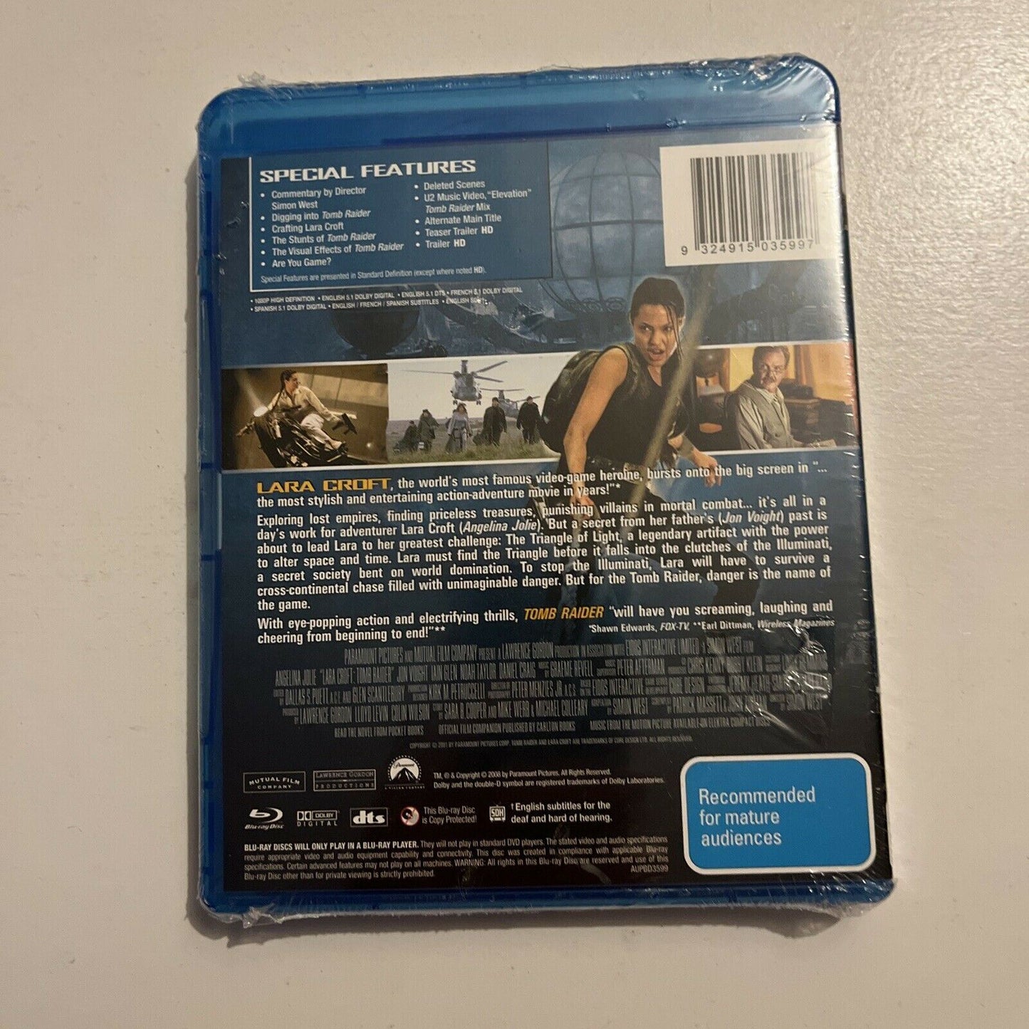 *New Sealed* Lara Croft Tomb Raider (Bluray, 2008) Angelina Jolie Region B