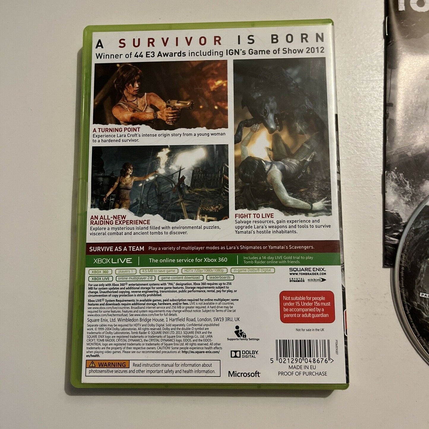 Tomb Raider - Microsoft Xbox 360 - Includes Manual PAL