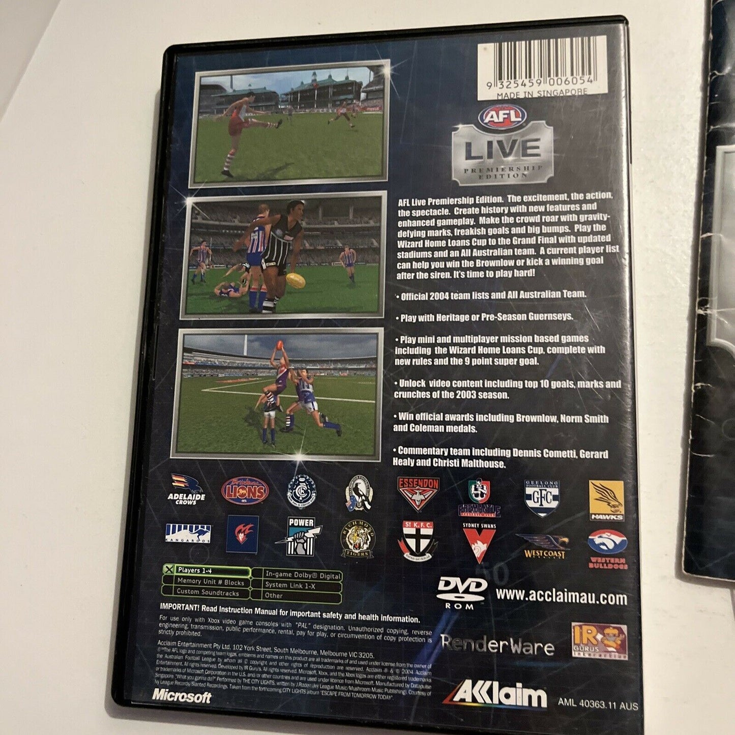 AFL Live Premiership Edition - Original Xbox With Manual PAL