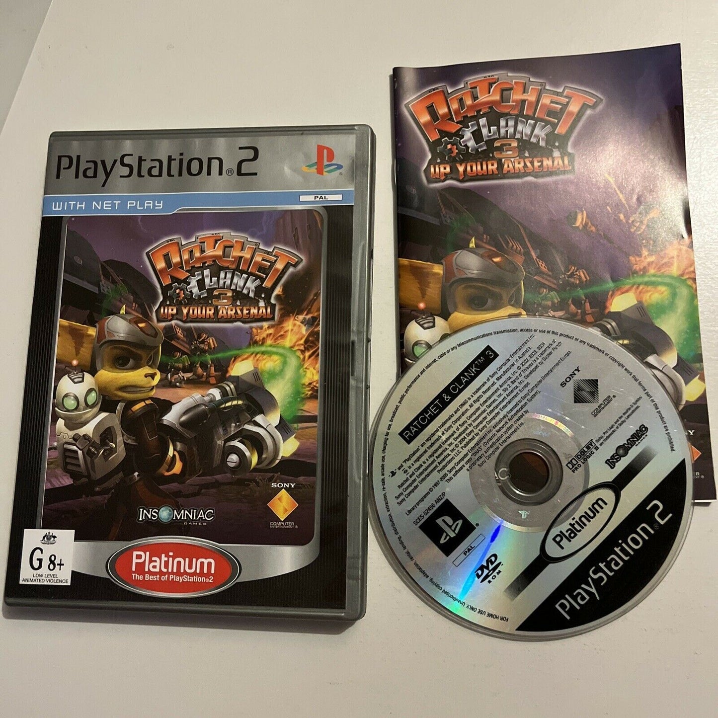 Ratchet And Clank 3 Up Your Arsenal (PlayStation 2, 2004) With Manual PAL