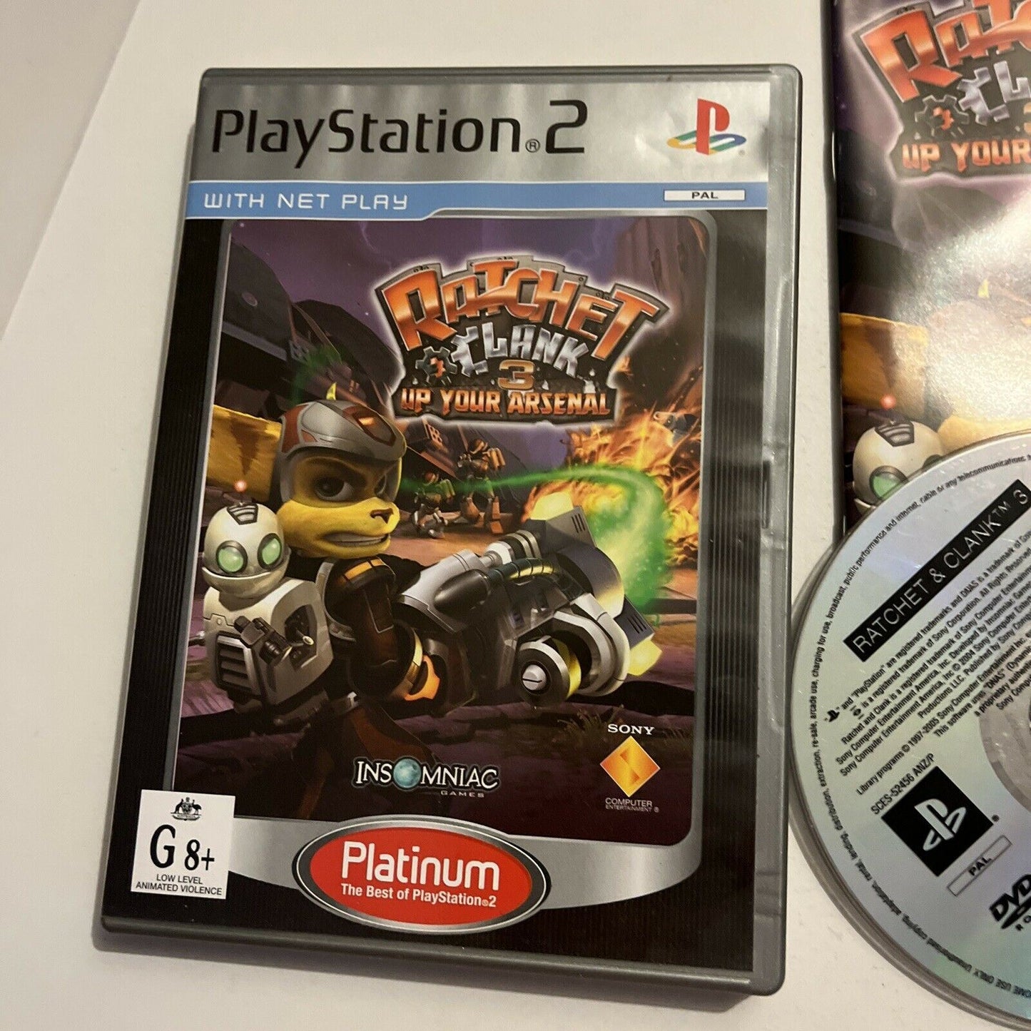 Ratchet And Clank 3 Up Your Arsenal (PlayStation 2, 2004) With Manual PAL