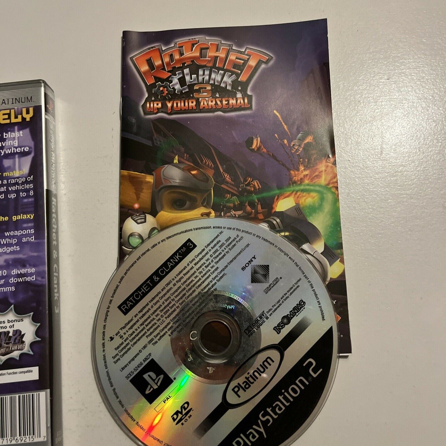 Ratchet And Clank 3 Up Your Arsenal (PlayStation 2, 2004) With Manual PAL