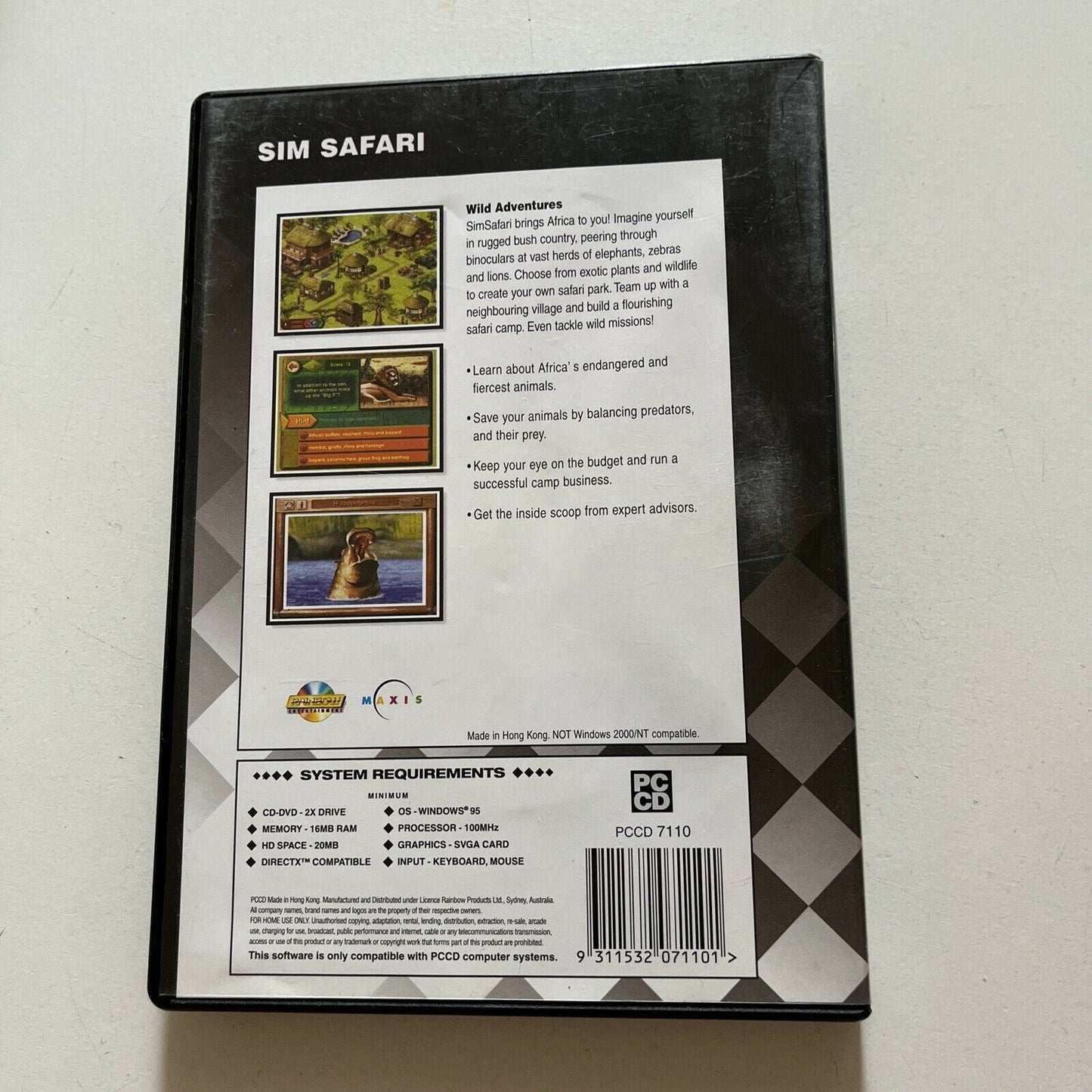 Sim Safari - PC CDROM Windows 95 Game