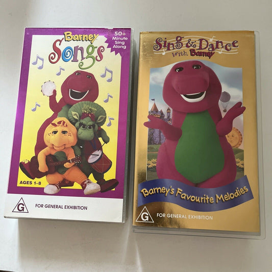 Sing & Dance with Barney / Song & Dance With Barney (VHS, 2000, 2-Tapes) PAL