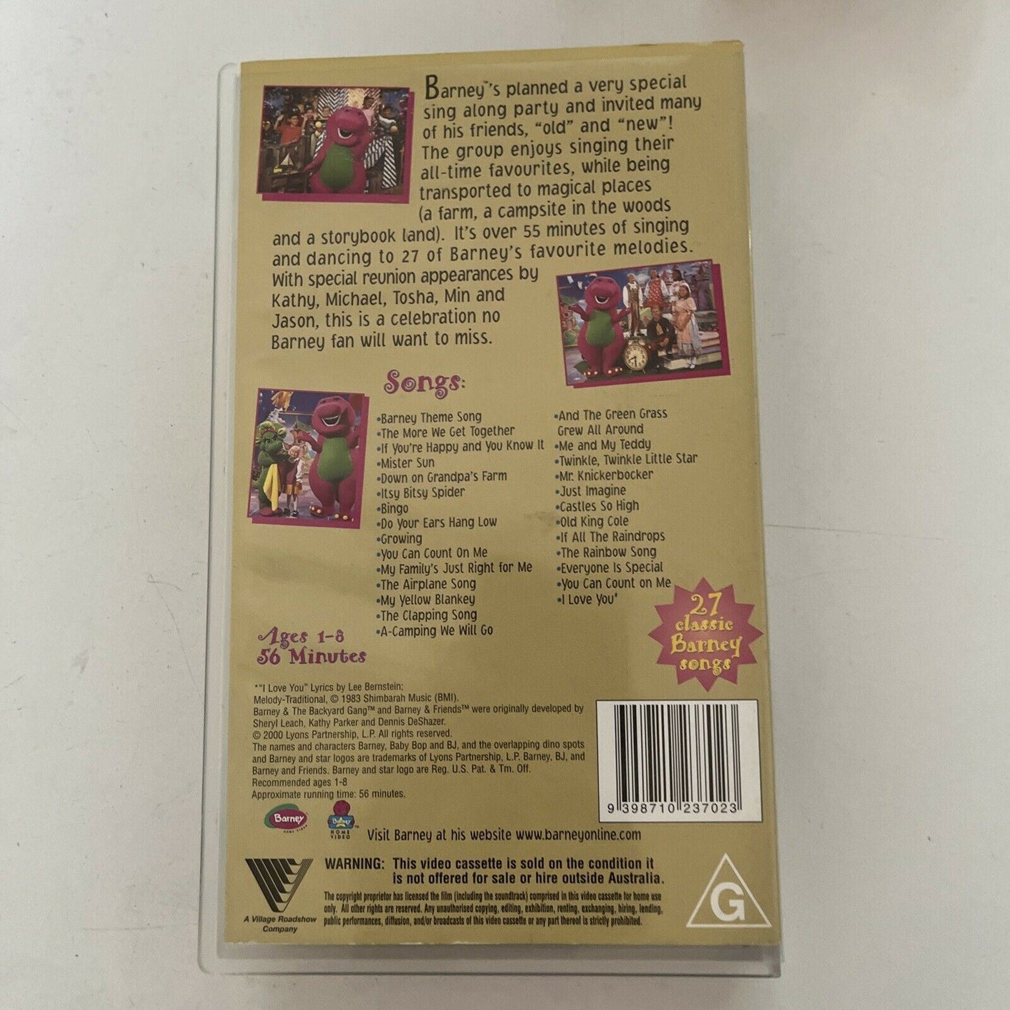Sing & Dance with Barney / Song & Dance With Barney (VHS, 2000, 2-Tape ...