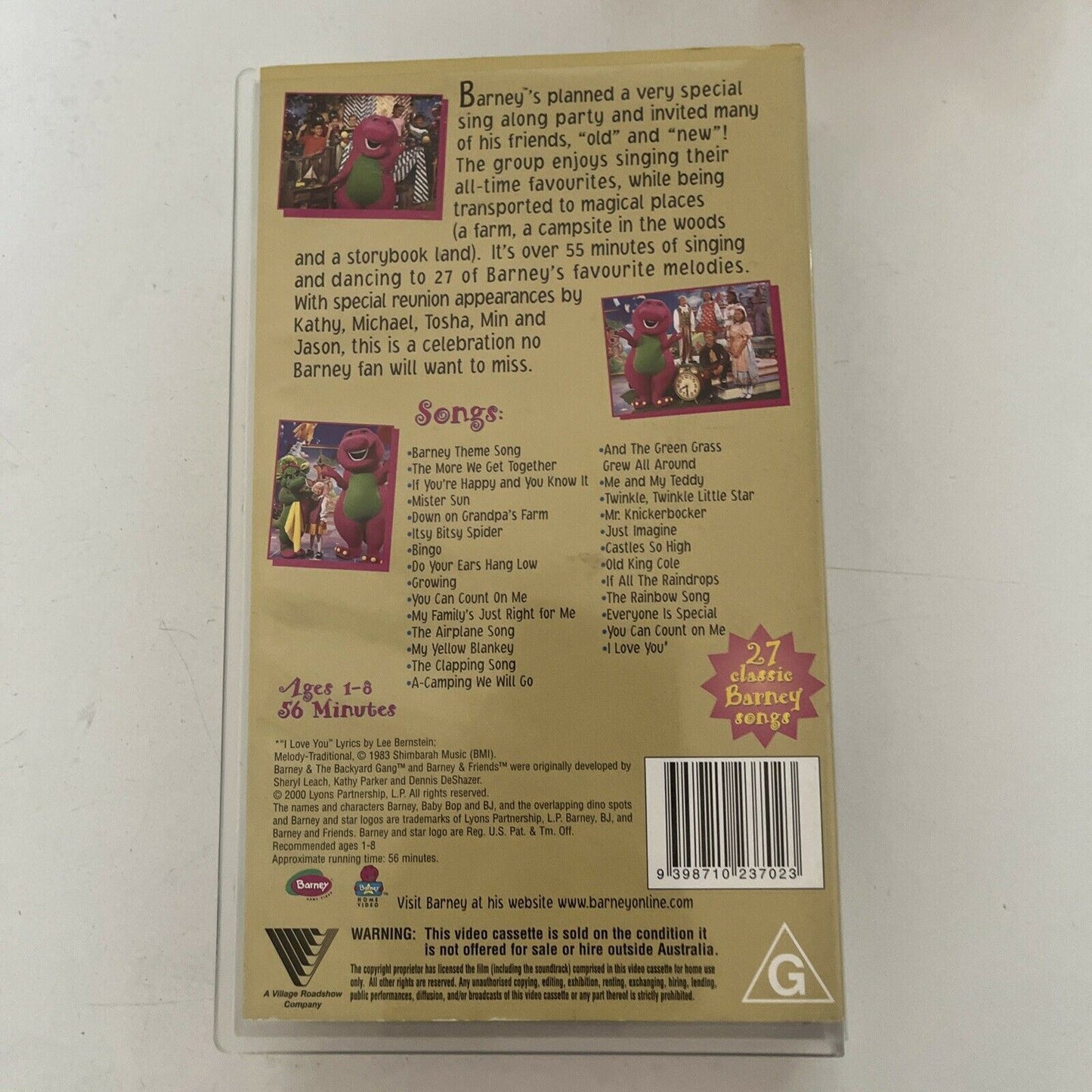 Sing & Dance with Barney / Song & Dance With Barney (VHS, 2000, 2-Tapes) PAL