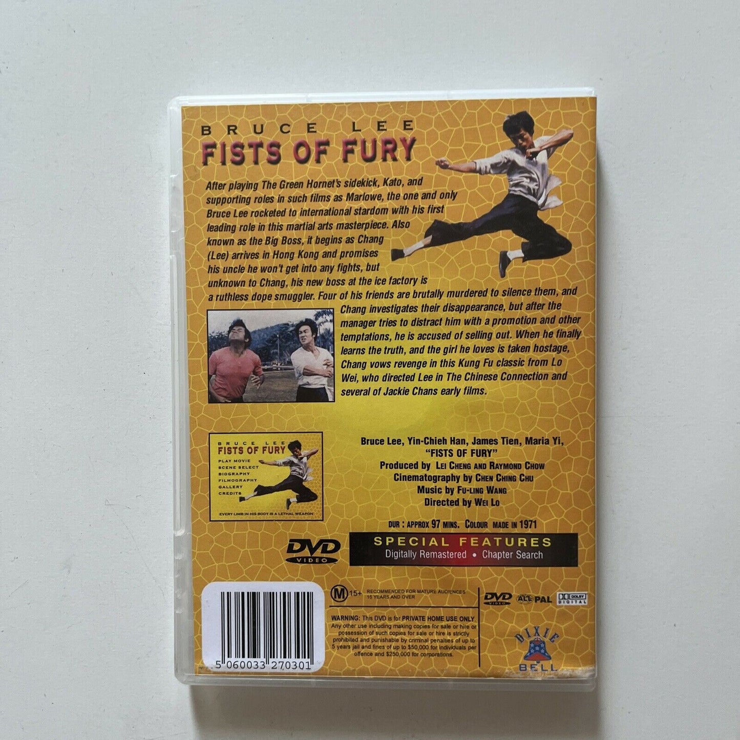 Fist Of Fury (DVD, 1972) Bruce Lee - All Regions