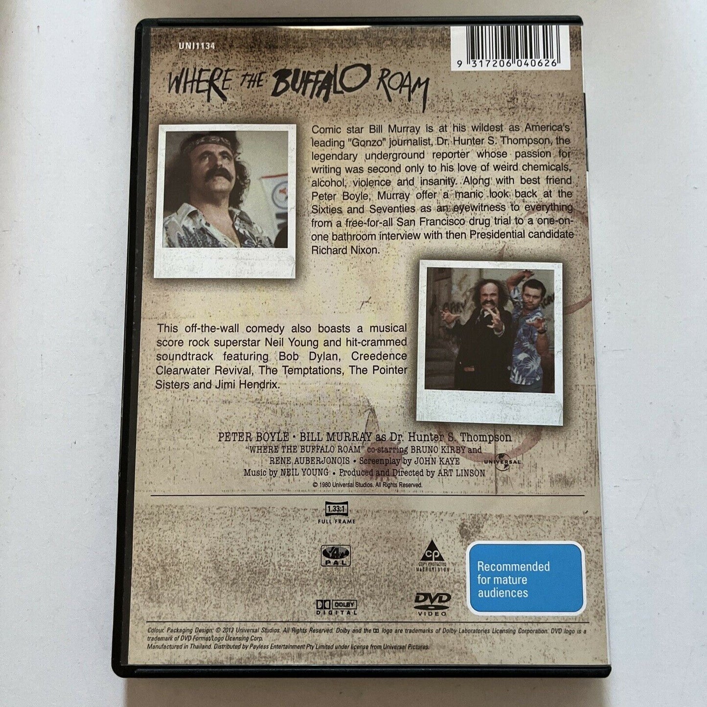 Where The Buffalo Roam (DVD, 1980) Bill Murray Region 4