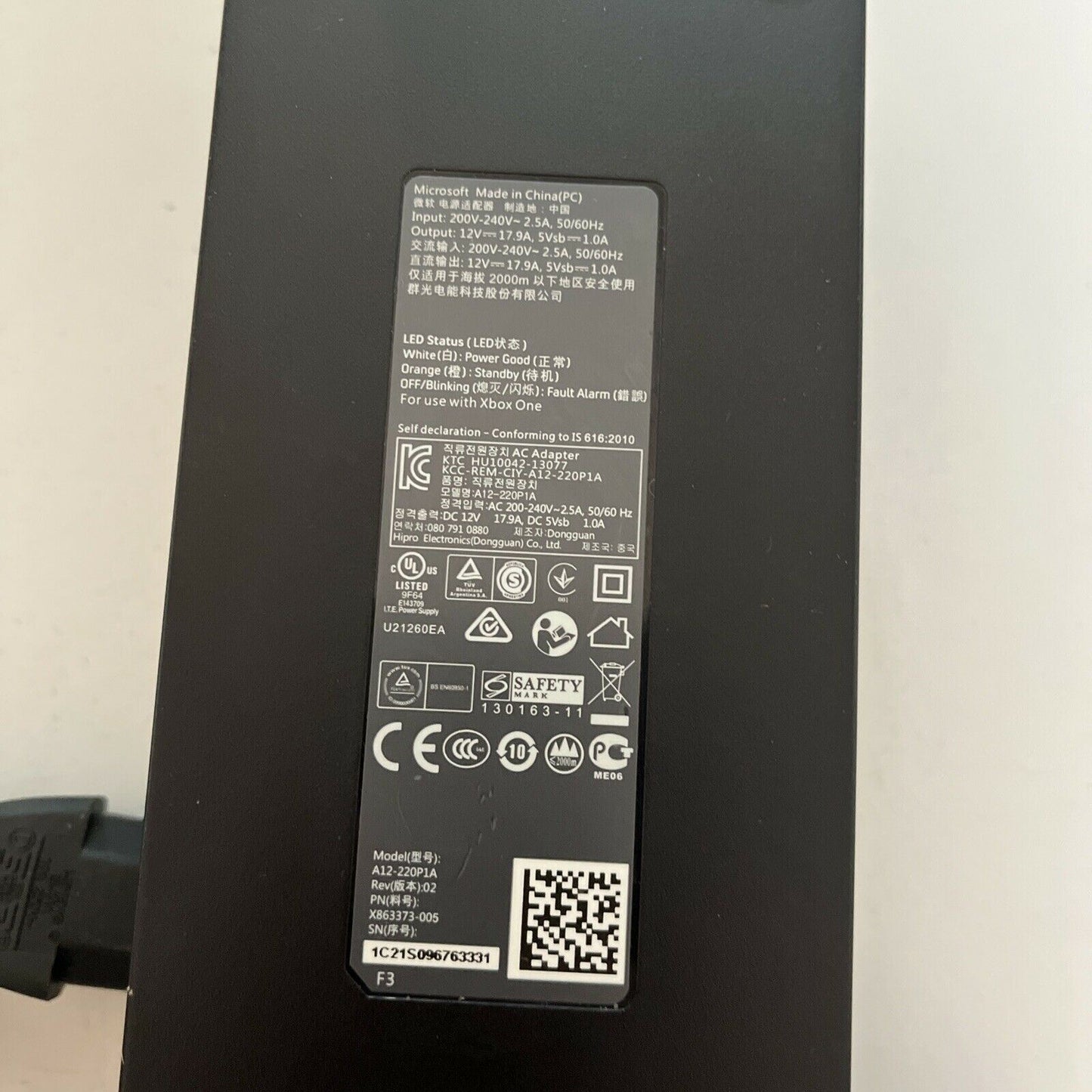 Genuine Microsoft A12-220P1A AC Adapter 12V 18.9A For Xbox One