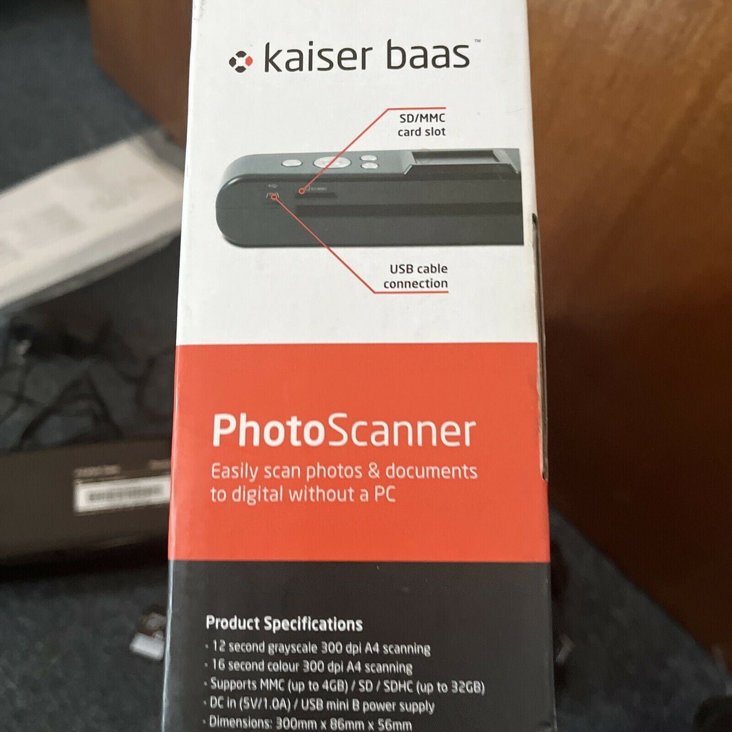 Kaiser Baas PhotoScanner - Scan Photos & Documents Without A PC With 4GB Sony SD