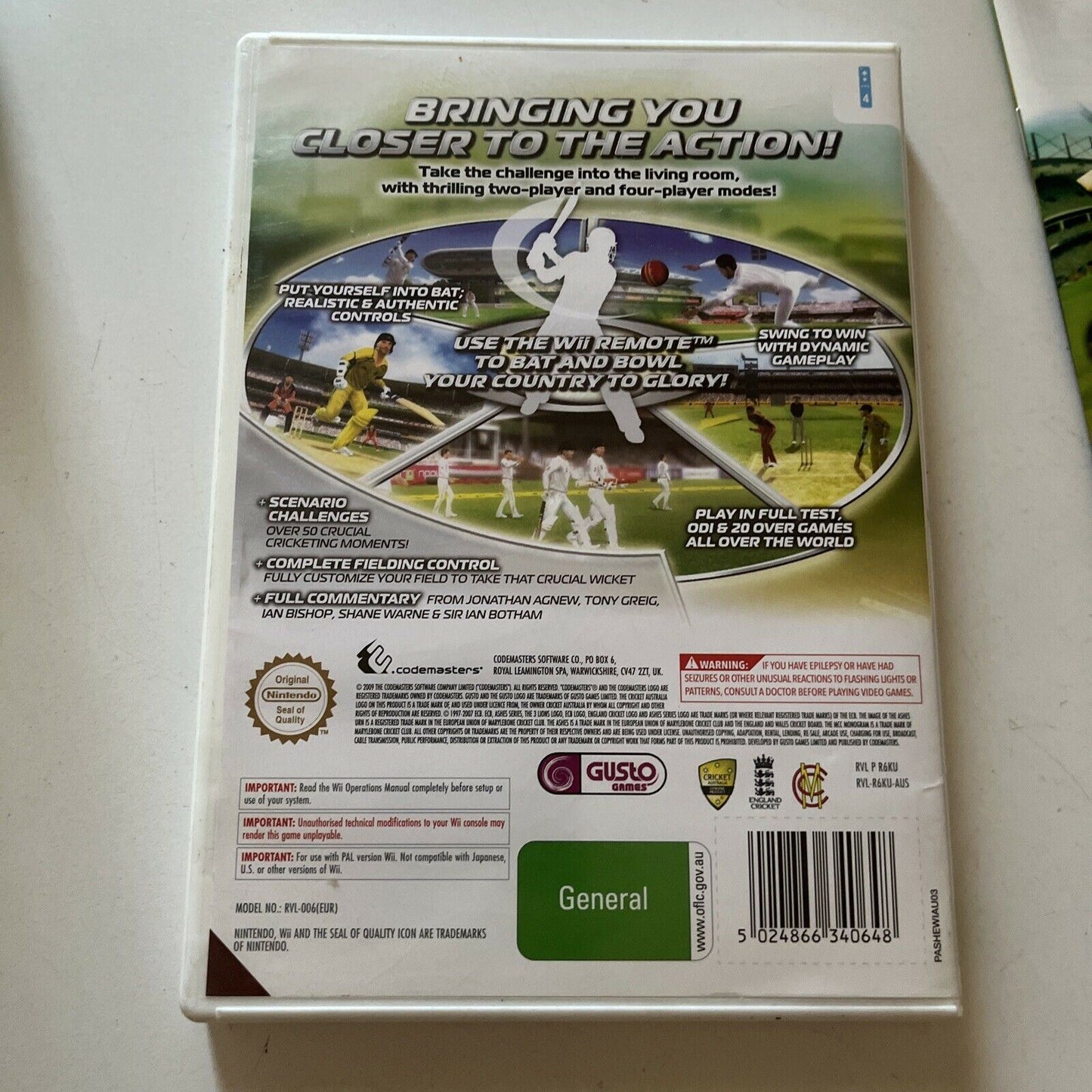 Cricket for Nintendo Wii / Wii U - Complete w Manual PAL