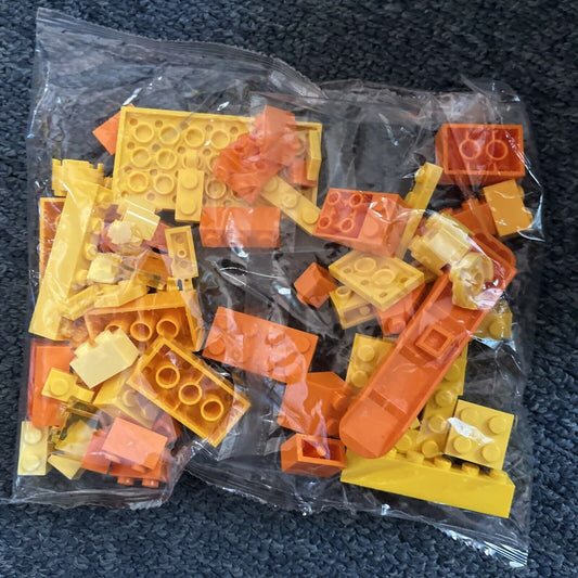*New Unopened Bag* Lego Yellow & Orange Bricks From Unknown Box
