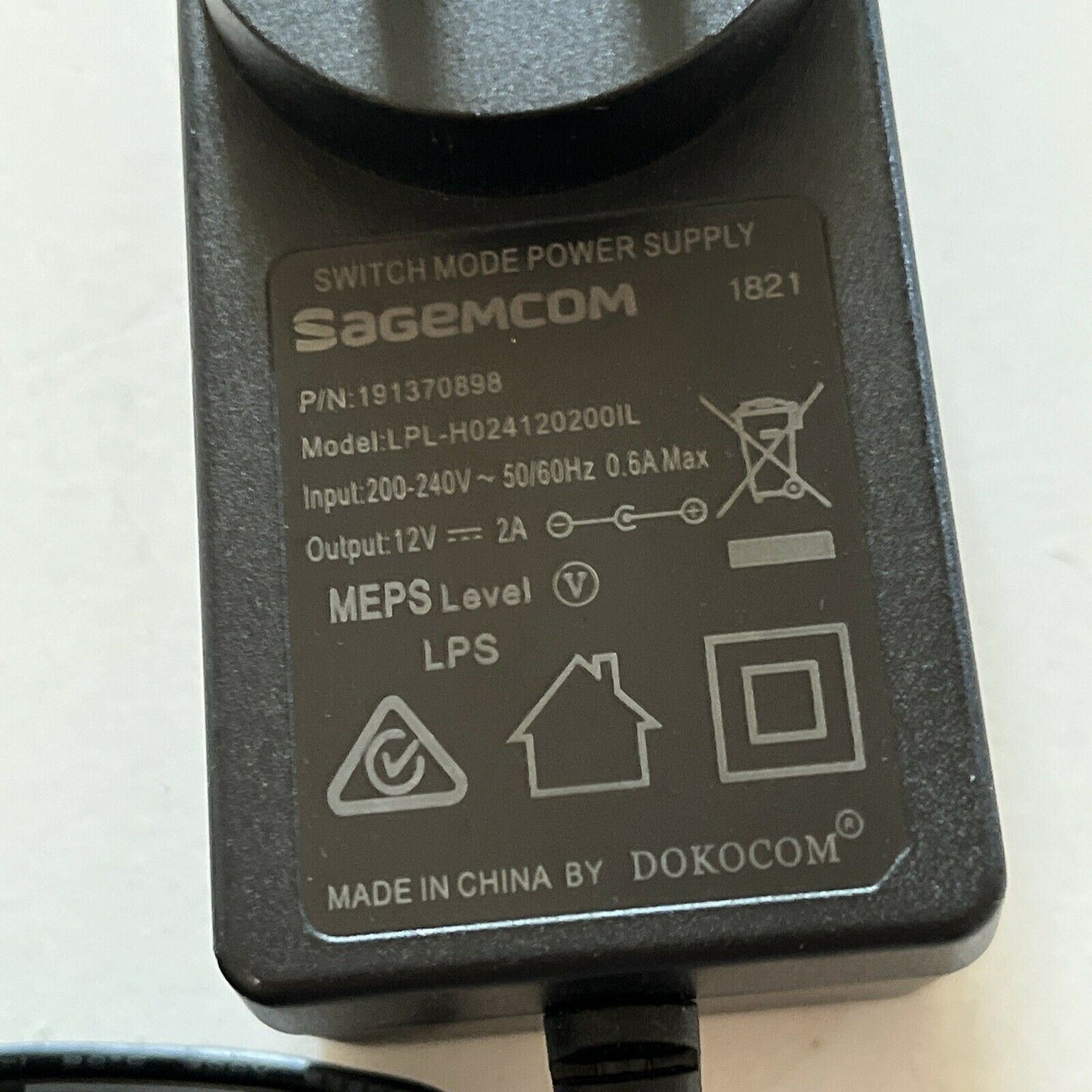 Genuine Sagemcom LPL-H024120200IL AC Adapter 12V 2A