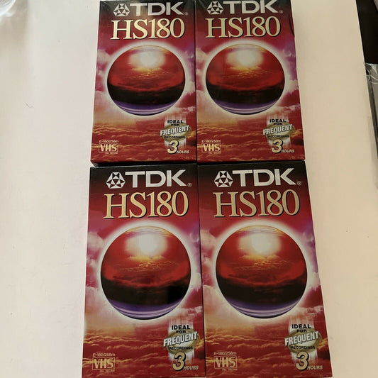 *New Sealed* 4x TDK HS180 Blank VHS Videocassette Tape