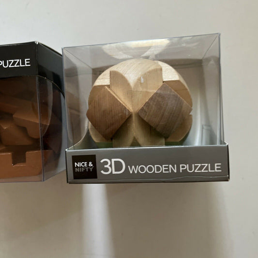 2x Nice & Nifty 3D Wooden Puzzle