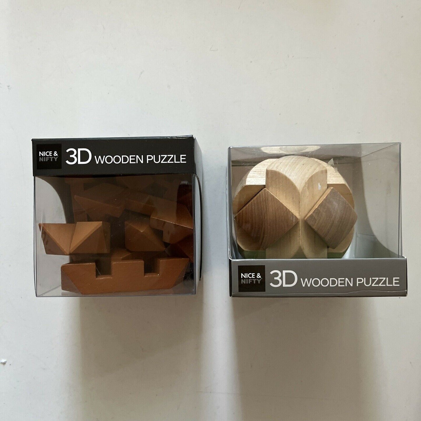 2x Nice & Nifty 3D Wooden Puzzle
