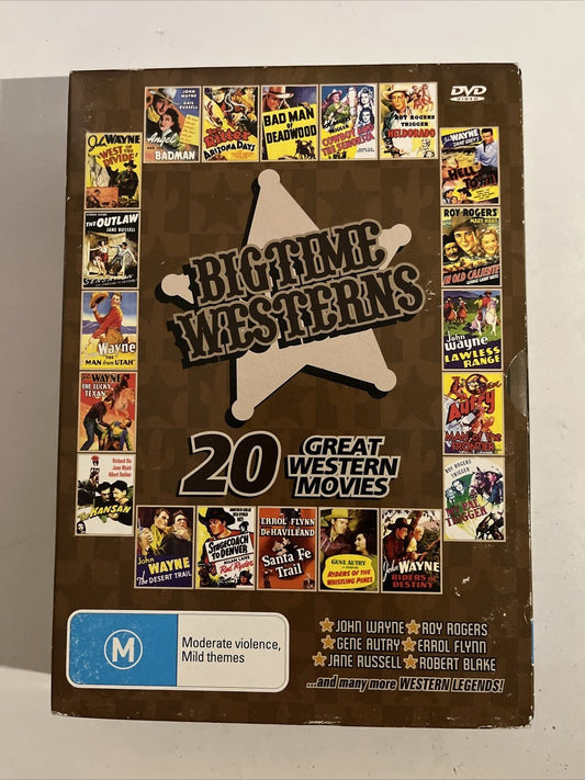 20 Great Westerns Movies DVD John Wayne, Roy Rogers, Errol Flynn, Robert Blake