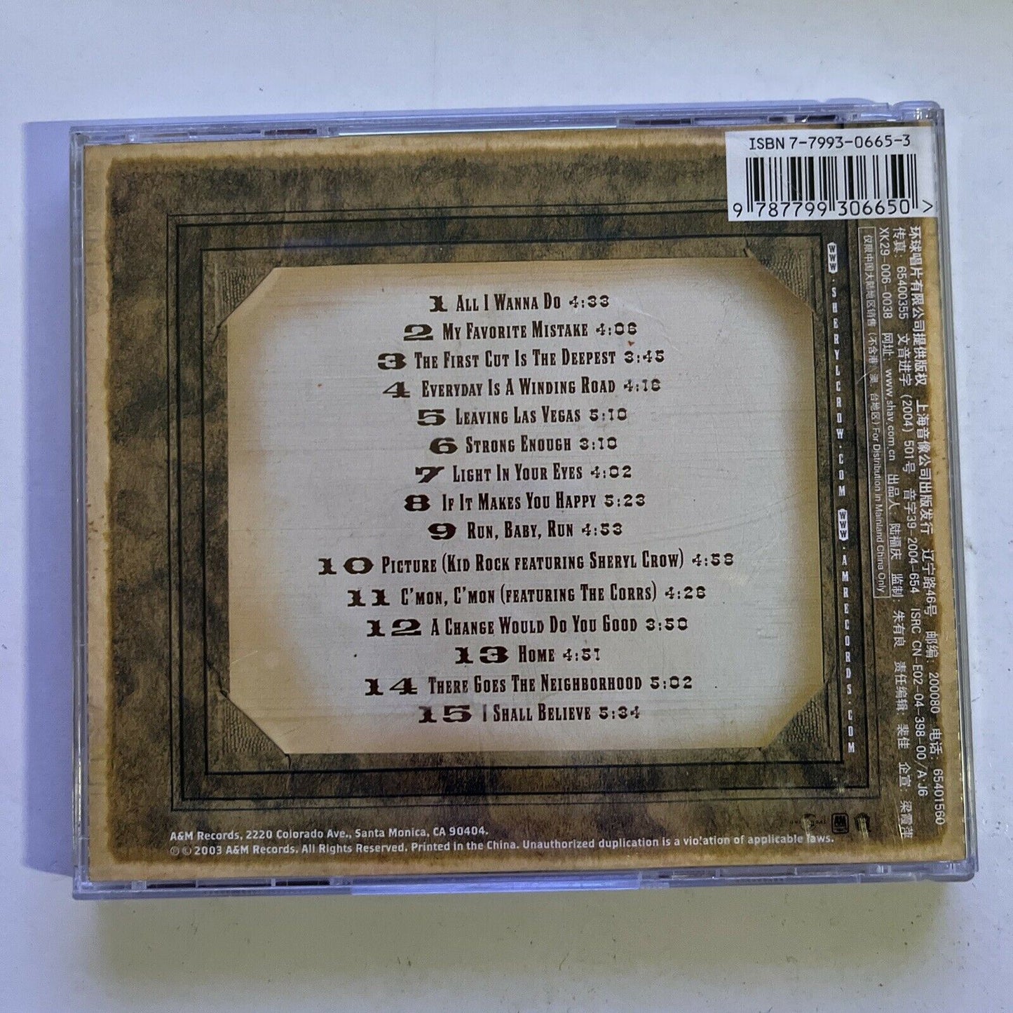 Sheryl Crow ‎– The Very Best Of Sheryl Crow (CD, 2003)