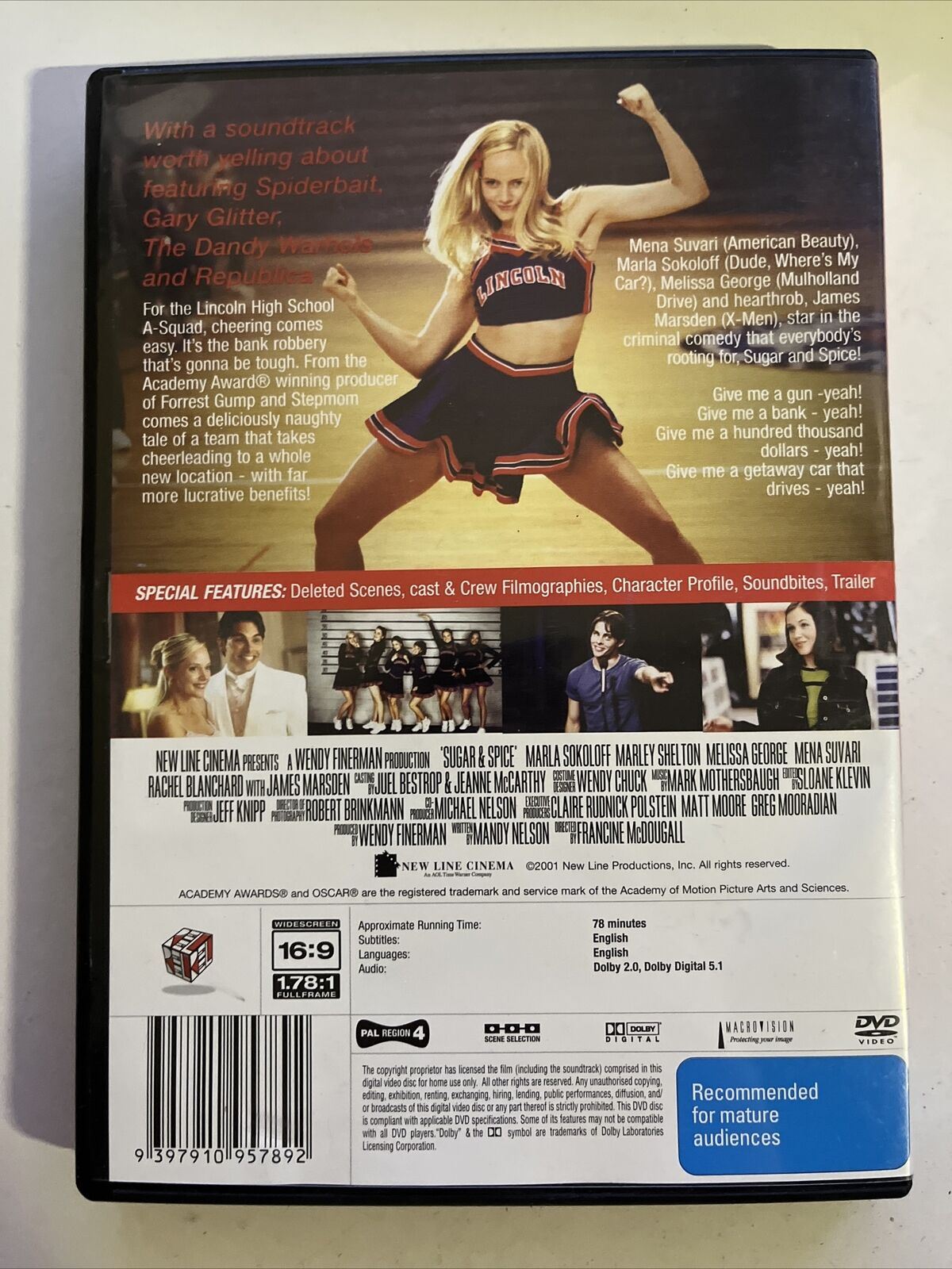 Sugar And Spice (DVD, 2001) Marla Sokoloff, Marley Shelton, Melissa George