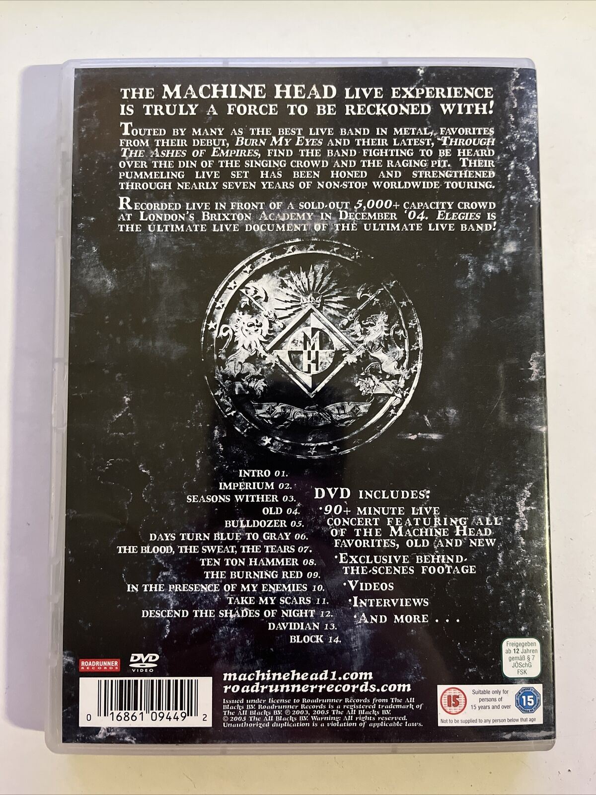 Machine Head - Elegies (DVD, 2005) All Regions