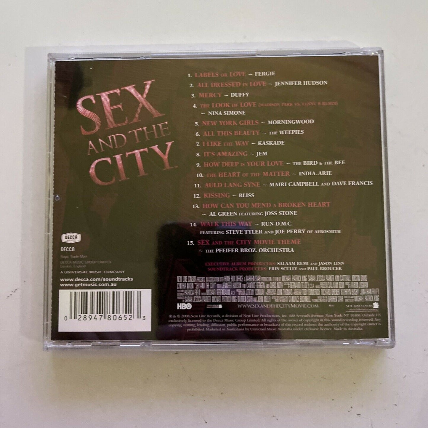 Sex and City - Original Motion Picture Soundtrack (CD, 2008)