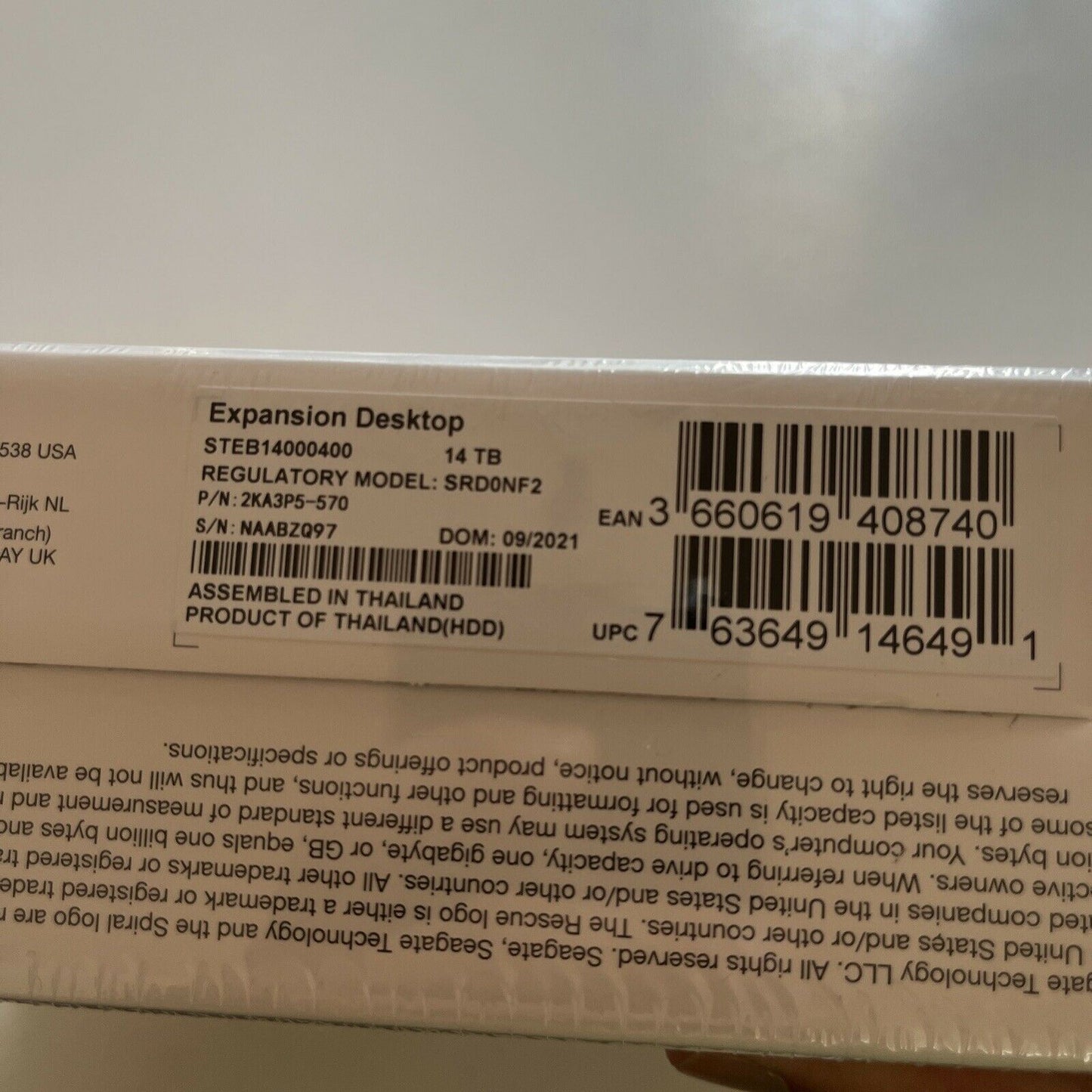 *New* Seagate Expansion 14TB Desktop External Hard Drive 3.5'' USB 3.0 SRD0NF2