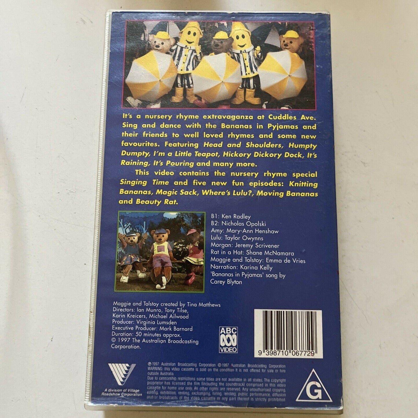 Bananas In Pyjamas - Singing Time A Collection Of Nursery Rhymes (VHS, 1997) PAL