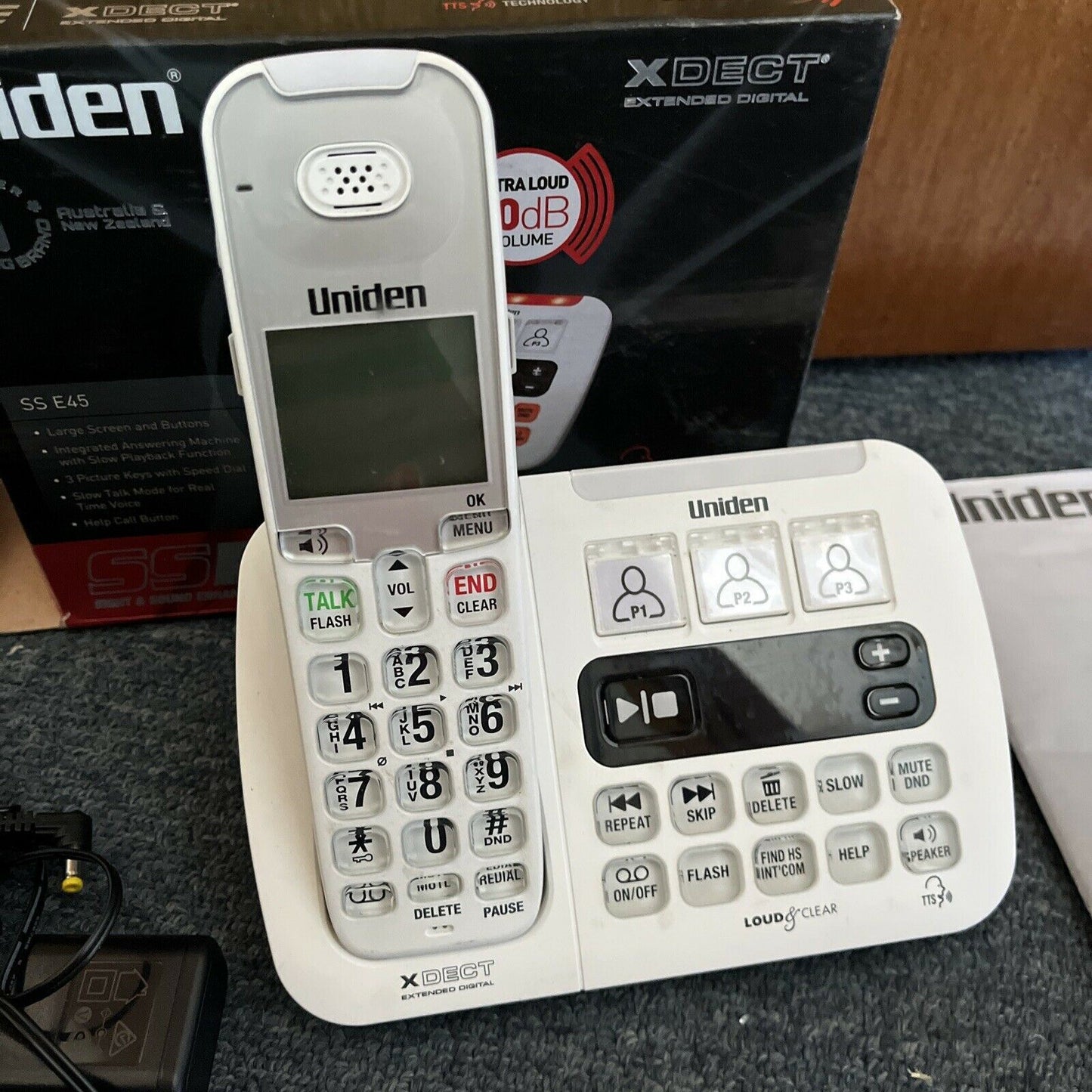 Uniden XDECT SSE45W TTS Cordless Handset Phone w/ Answering Machine