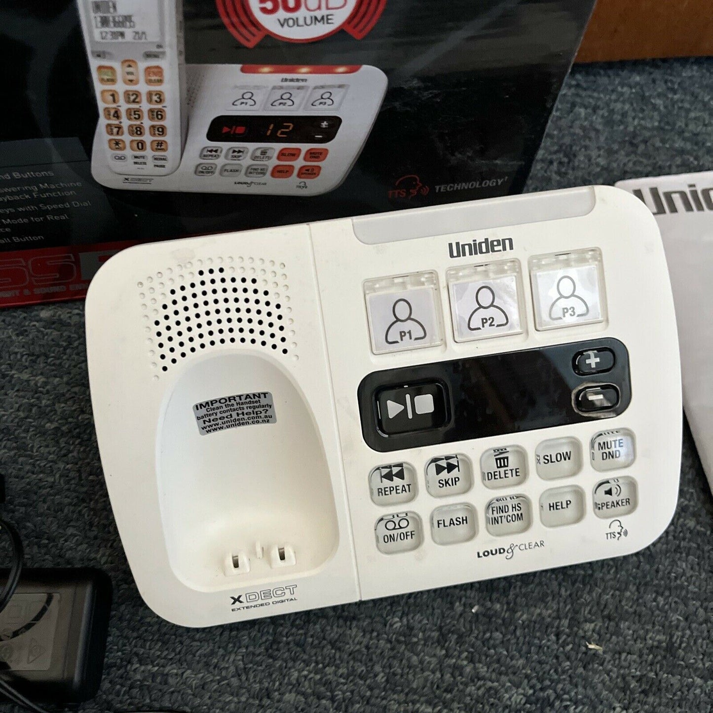 Uniden XDECT SSE45W TTS Cordless Handset Phone w/ Answering Machine