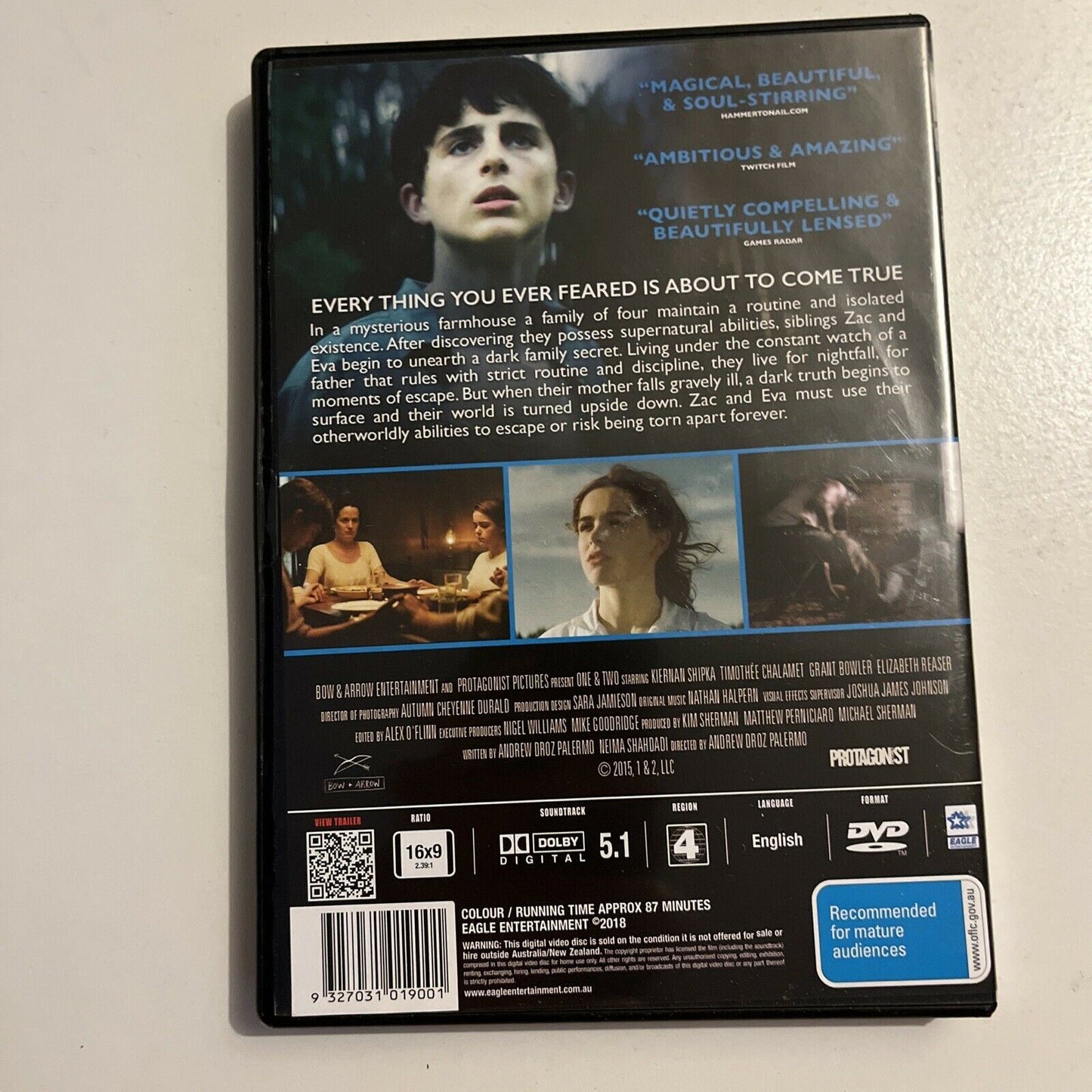 One and Two (DVD, 2018) Kiernan Shipka, Timothée Chalamet, Kyle Bell Region 4