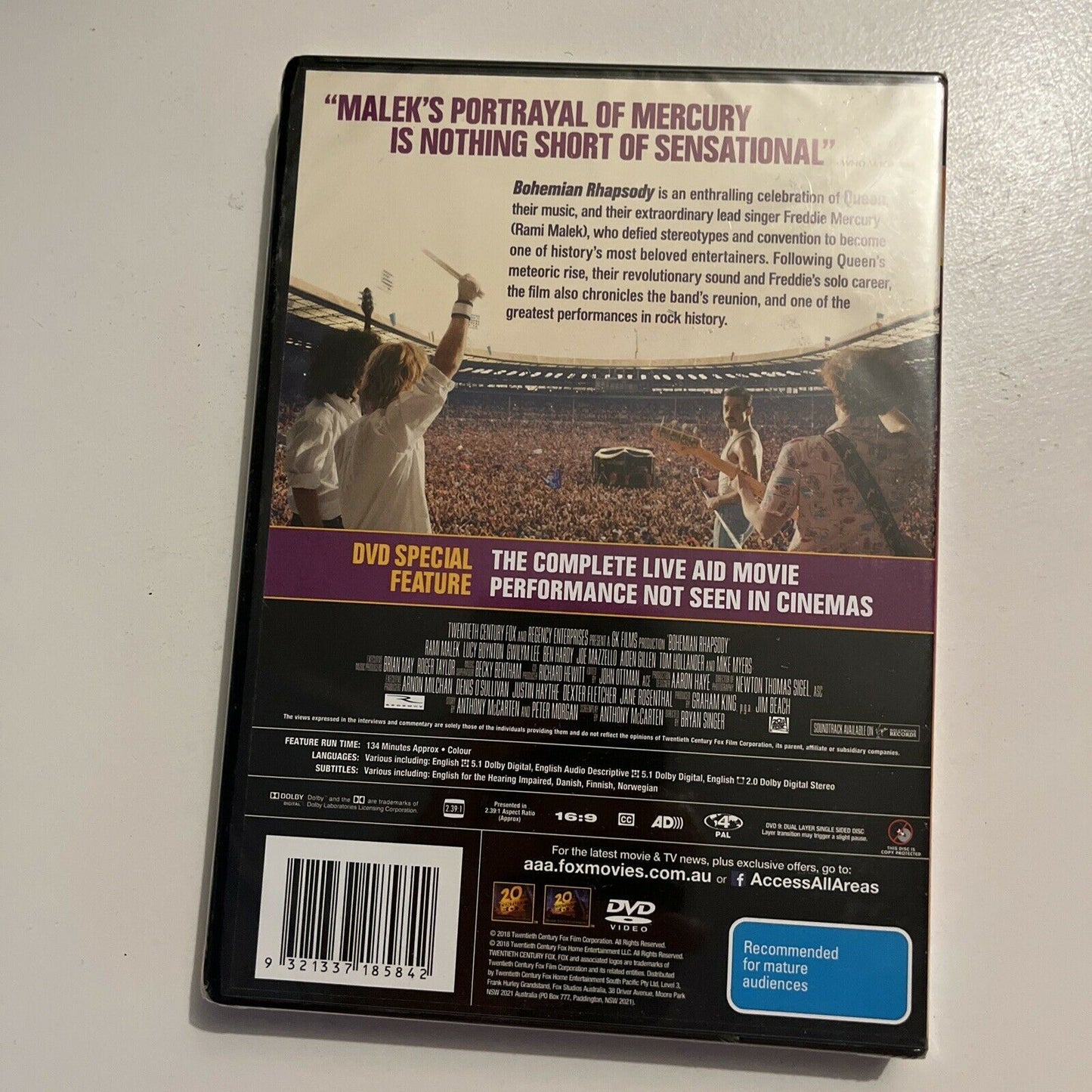 *New Sealed* Bohemian Rhapsody (DVD, 2018) Rami Malek. Region 4