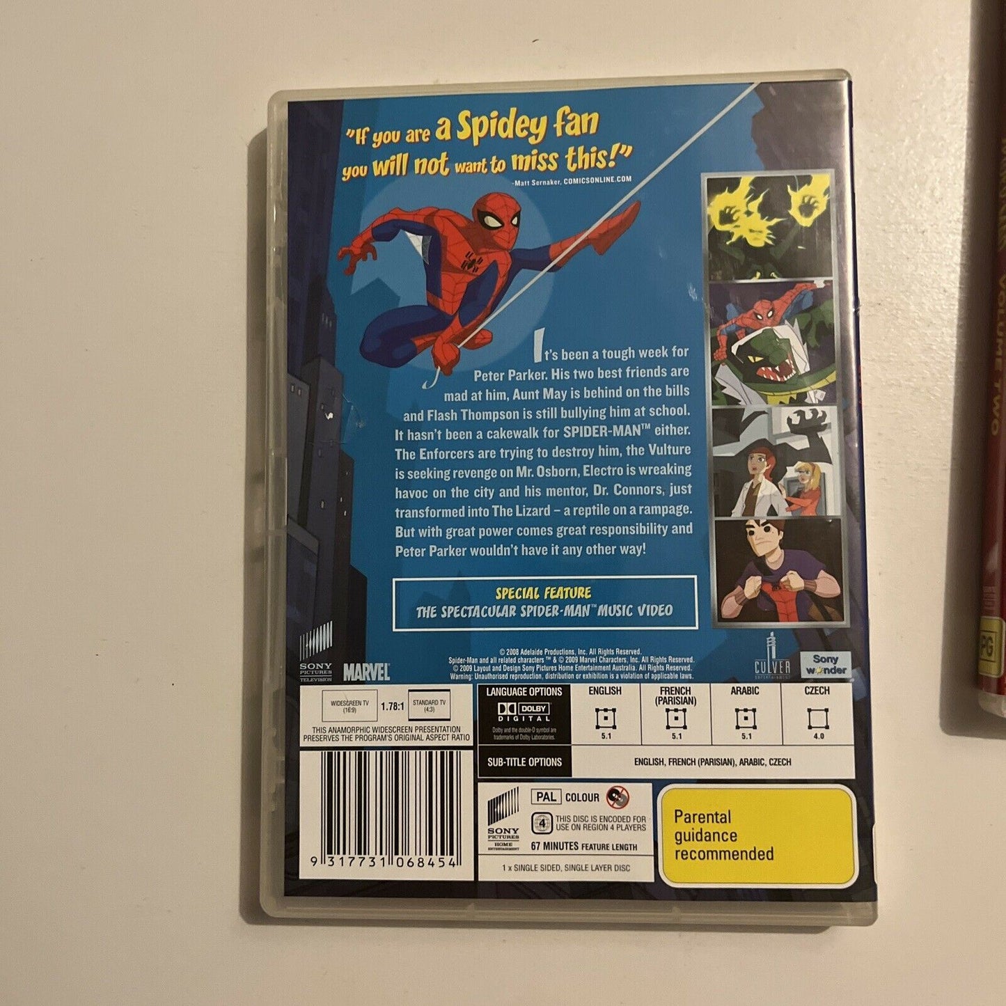 The Spectacular Spider-man : Vol 1 & 2 (DVD, 2008, 2-Disc) Region 4