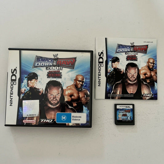 WWE Smackdown vs Raw 2008 Nintendo DS Game With Manual