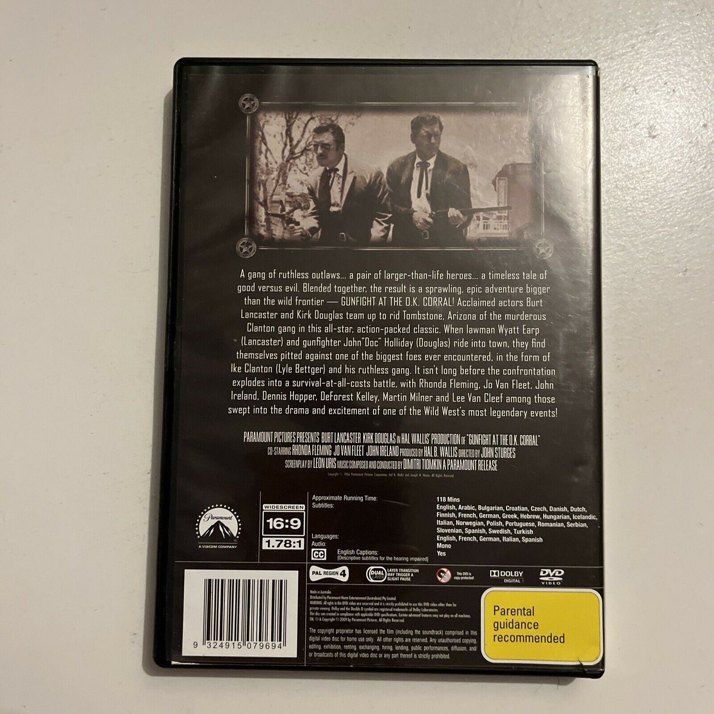 Gunfight At The O.K. Corral (DVD, 1957) Burt Lancaster, Kirk Douglas. Region 4