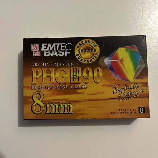 *New Sealed* EMTEC PHG HiFi 90 Blank 8mm VIDEO 8 Camcorder Cassette Tape P5-90