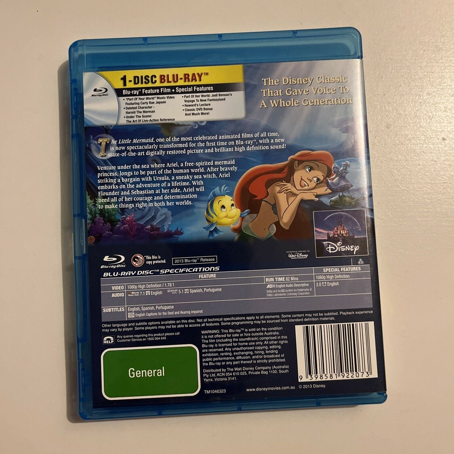 The Little Mermaid (Blu-ray, 1989) All Regions
