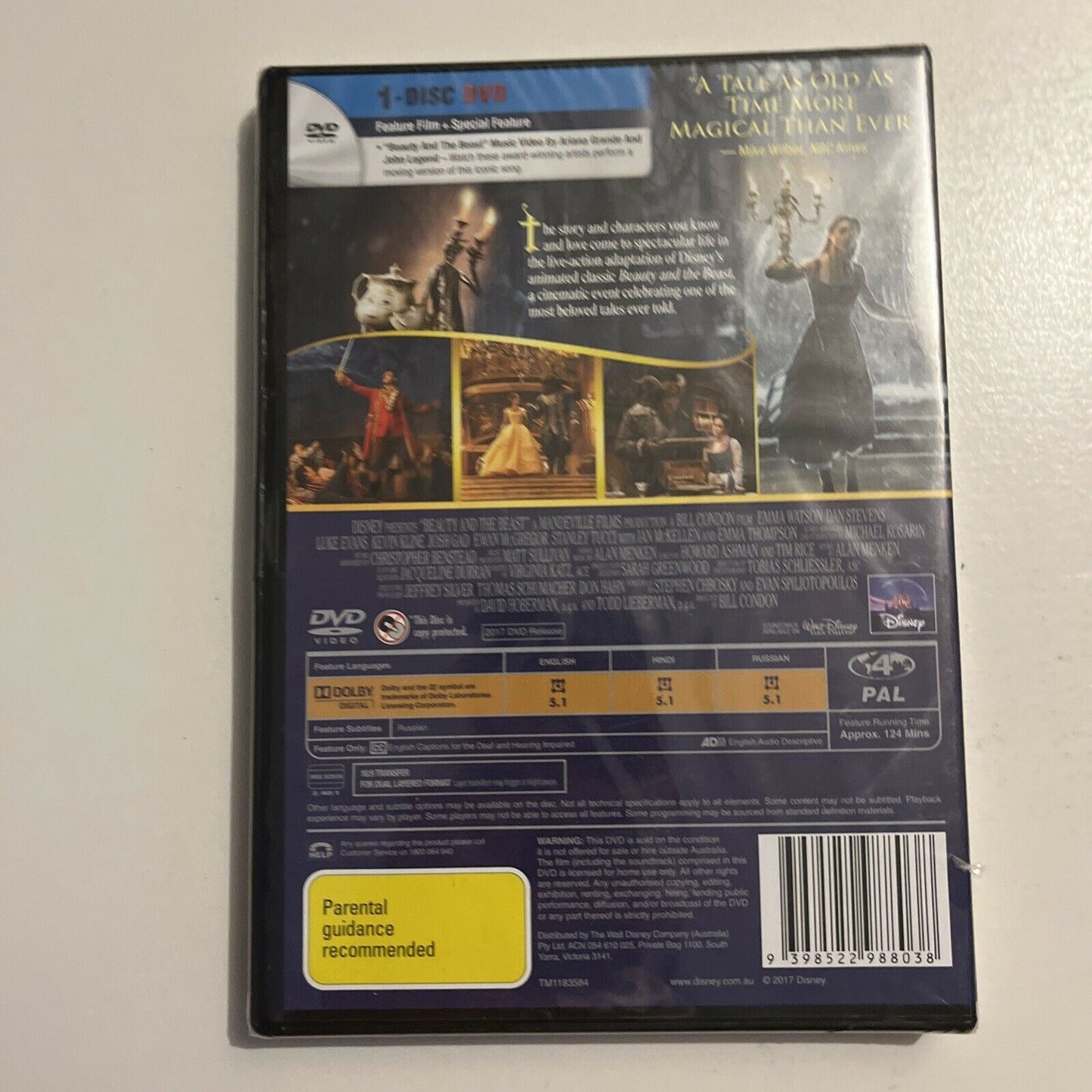 *New Sealed* Disney: Beauty And The Beast (DVD, 2017) Emma Watson. Region 4