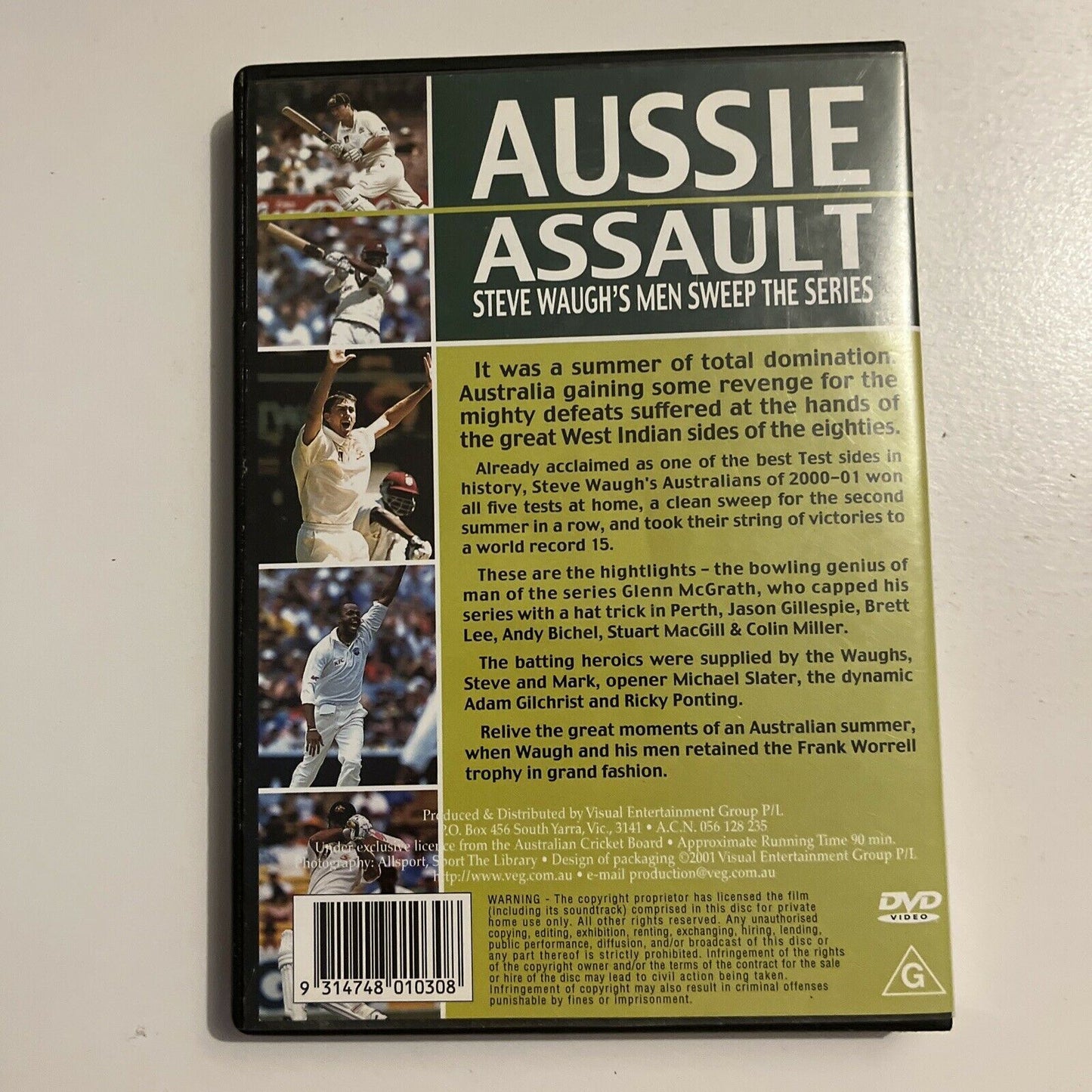 Aussie Assault - 2000/2001 Test Series  (DVD, 2001) Steve Waugh. All Regions