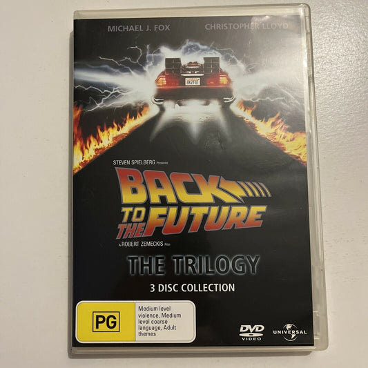 Back To The Future - The Trilogy (DVD, 1985, 3-Disc) Michael J. Fox. Region 4&2
