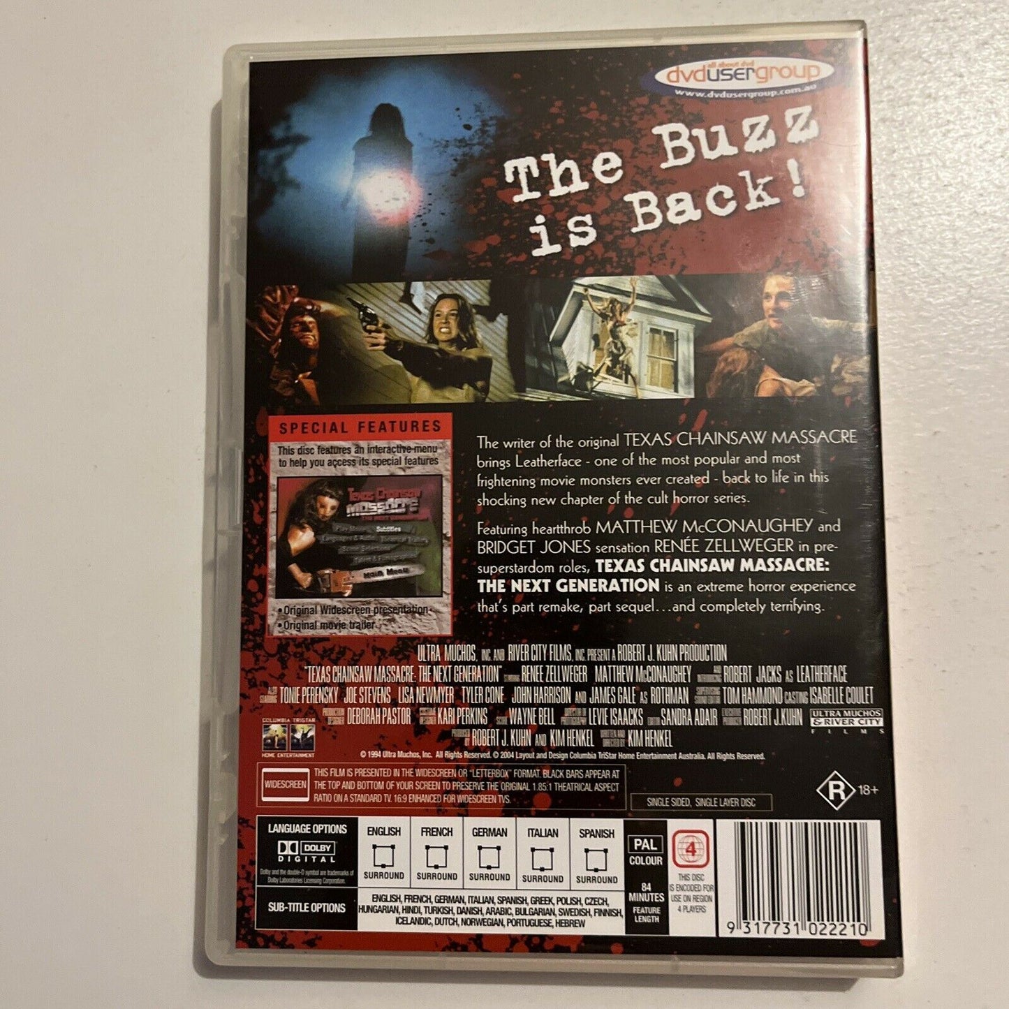 Texas Chainsaw Massacre: The Next Generation (DVD, 1994) Renee Zellweger Region4