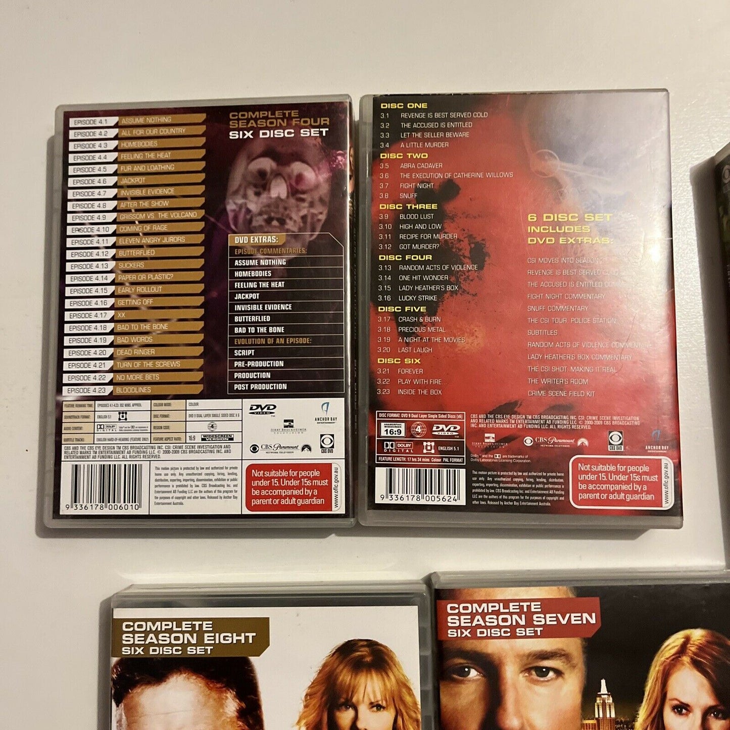 CSI: Crime Scene Investigation : Series 2,3,4,5,7,8 (DVD, 2009, 36-Disc) Region4