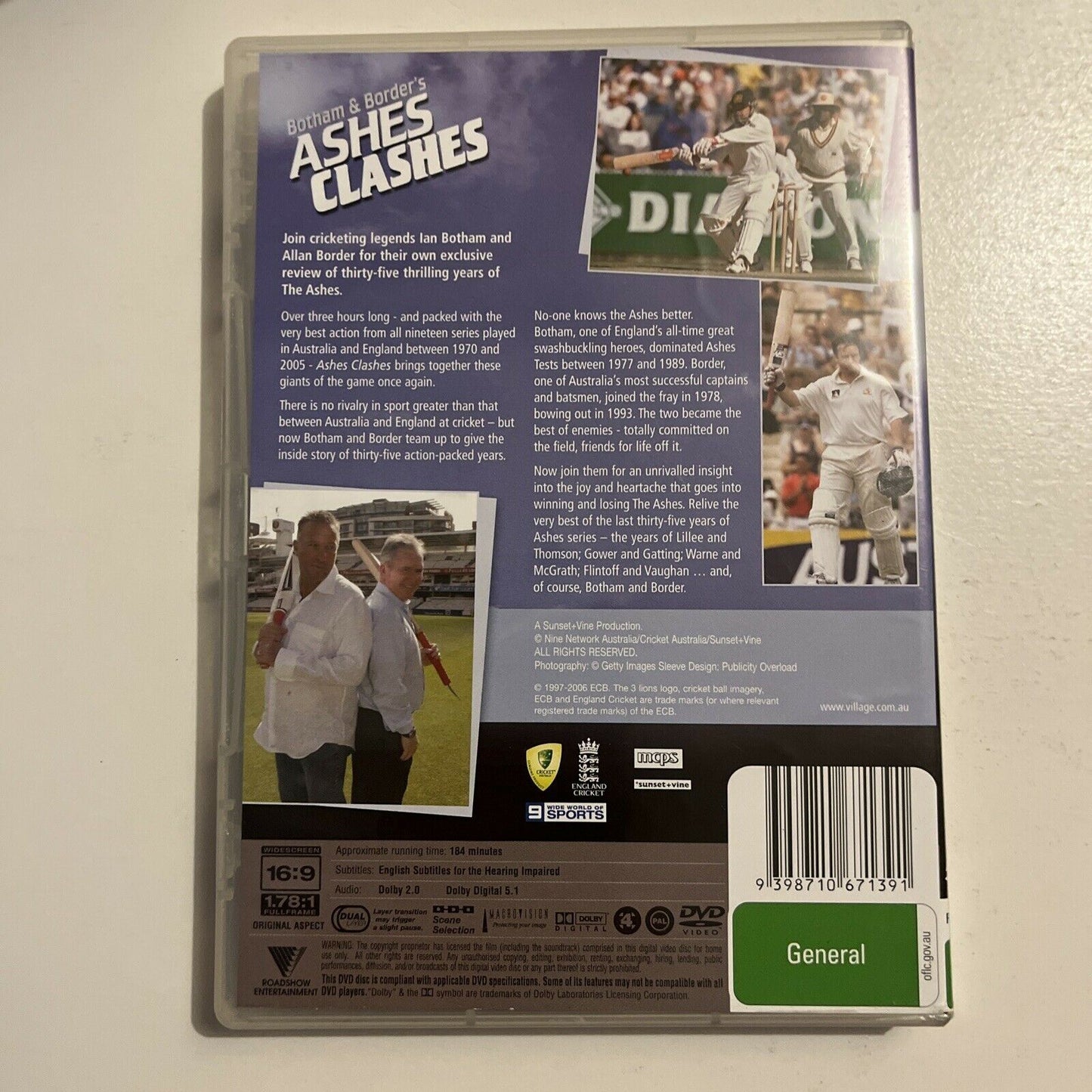 Botham & Border's: Ashes Clashes- 35 Years Of Ashes Action (DVD, 2006) Region 4