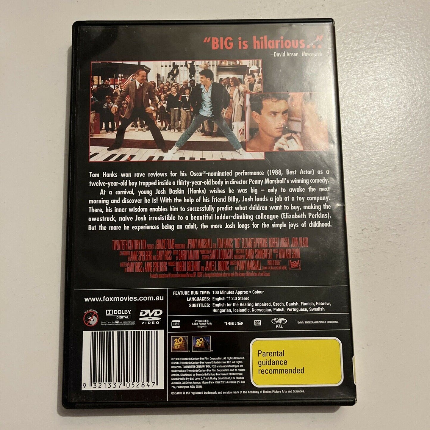 Big (DVD, 1988) Tom Hanks, Elizabeth Perkins, Robert Loggia, John Heard Region 4