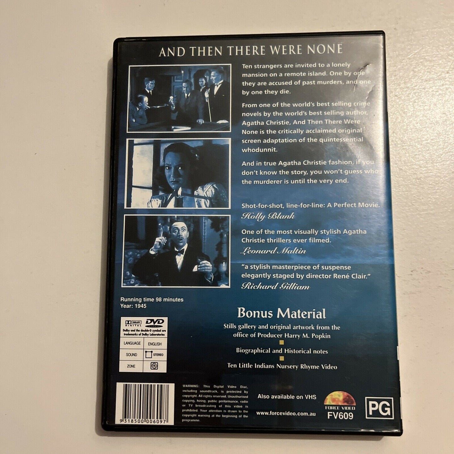 Agatha Christie:  And Then There Were None (DVD, 1945) Barry Fitzgerald Region 4