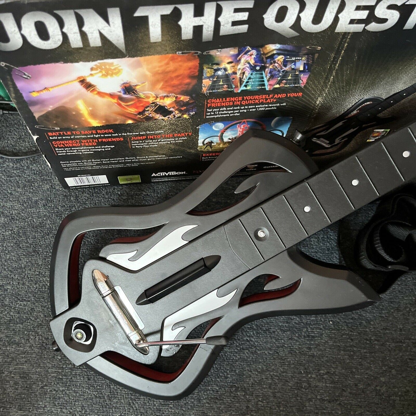 Guitar Hero Wireless Guitar With Strap - Warriors Of Rock For Xbox 360 96150805