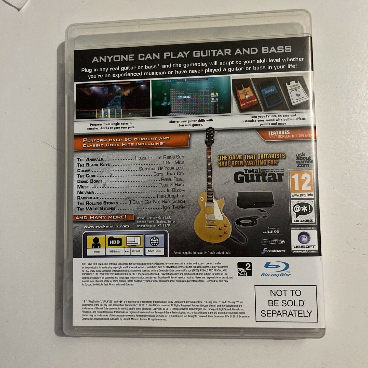 Rocksmith Authentic Guitar Games PS3 PlayStation 3 Game With Manual